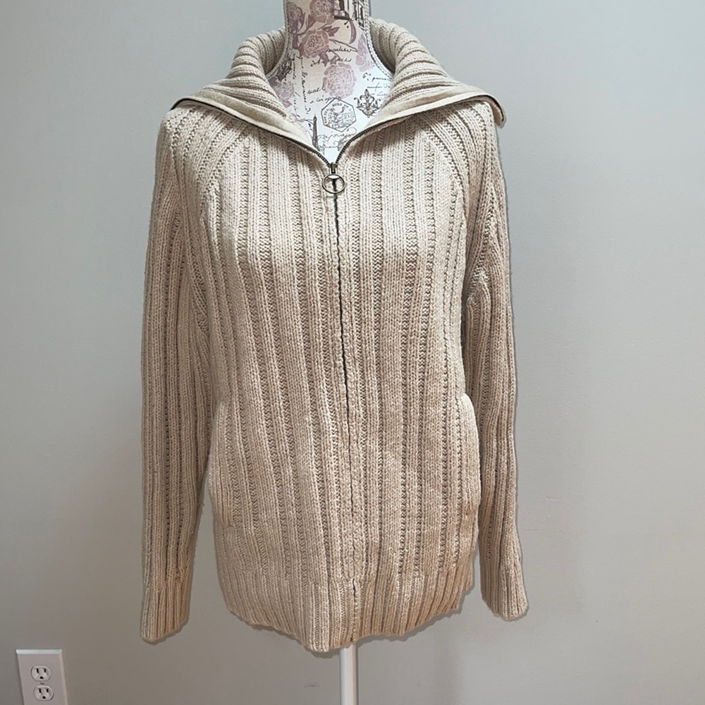 Vintage Nick Danger Tan Zip Up Large Sweater